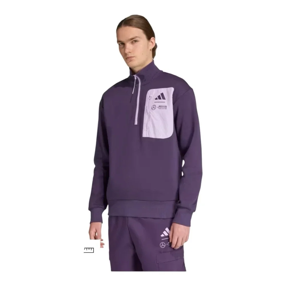 adidas Mercedes AMG Petronas F1 Quarter Zip Pullover Mens Large NWT JX8815